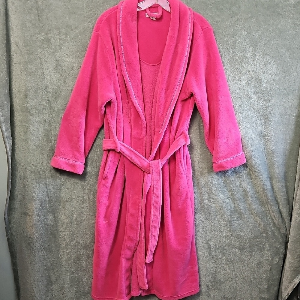 Cypress Luxurious Pink Women's Robe fleece Sz med